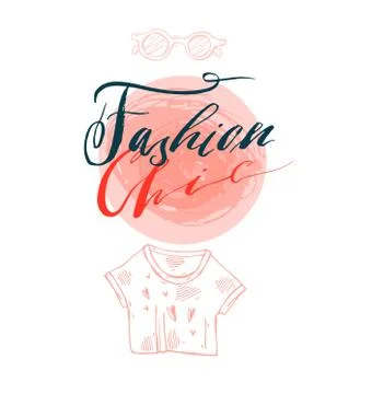 Hand drawn vector template card with handwritten lettering phase Stock Illustration