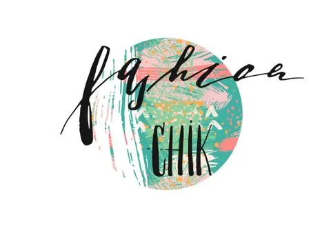 Hand drawn vector template card with handwritten lettering phase 스톡 일러스트