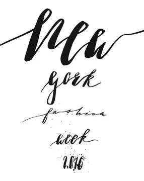 Hand drawn vector template card with handwritten lettering phase New York Stock Illustration