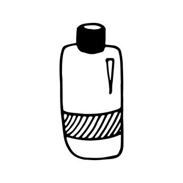 Hand drawn vector thermos camping clipart. Isolated on white bac Stock Illustration