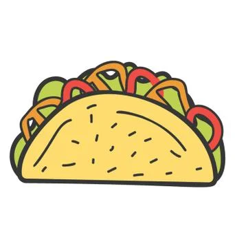 Hand drawn vector, tortilla roll icon Stock-Illustration