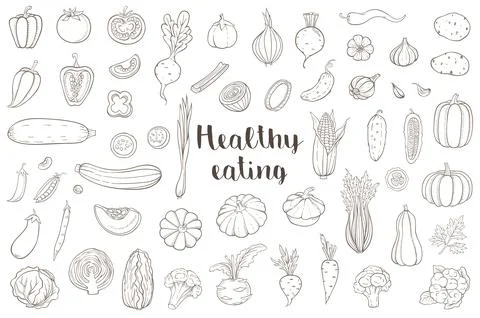 Hand drawn vector vegetables Stock-Illustration