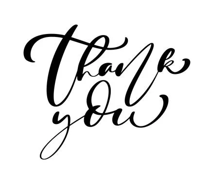 Hand drawn vector vintage text Thank you. Calligraphy lettering illustration for Illustrazione stock