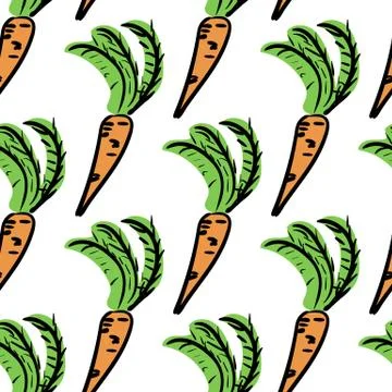 Hand drawn vegetable seamless pattern. Vector illustration Stock Illustration