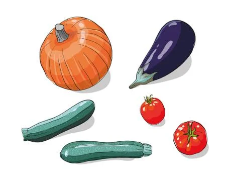 Hand drawn vegetables Stock Illustration