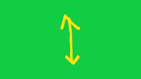 Hand drawn vertical double headed arrow expanding on green screen 스톡 동영상 348305453