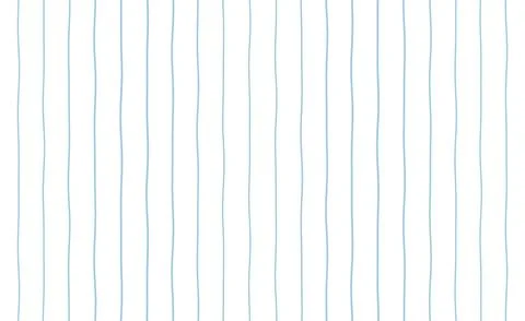 Hand drawn vertical light blue wavy stripes pattern on white background Stock Illustration