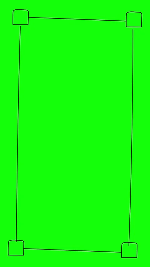 Hand Drawn Vertical Outline Border Frame Animation on Green Background Stock Footage 331464557