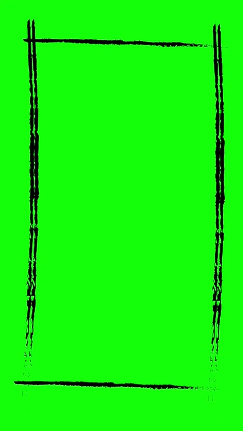 Hand Drawn Vertical Rugged Brush Stroke Outline Border Frame Animation Stock Footage 331464558