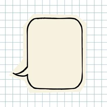 Hand drawn vertical speech bubble on grid paper 스톡 일러스트