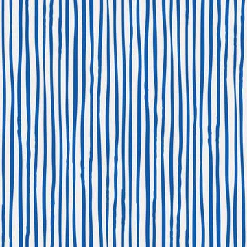 Hand drawn vertical striped pattern. Blue lines on white background. Thin stripe Stock Illustration