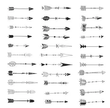 Hand drawn vintage vector design set. Hipster ethnic vector elements. Doodle Illustrazione stock