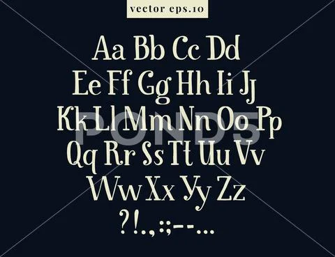 Hand drawn vintage vector letters on blackboard background. Font for creating Stock Illustration