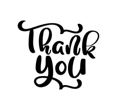 Hand drawn vintage Vector text Thank you. Isolated on white background Illustrazione stock