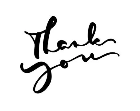 Hand drawn vintage Vector text Thank you. Isolated on white background Stock Illustration