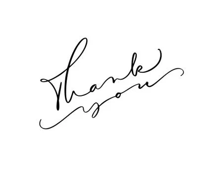 Hand drawn vintage Vector text Thank you. Isolated on white background 스톡 일러스트