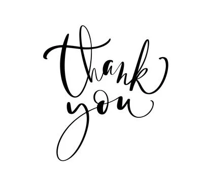 Hand drawn vintage vector text Thank you and heart. Calligraphy lettering Stock Illustration