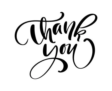 Hand drawn vintage vector text Thank you. Calligraphy lettering illustration for Illustrazione stock