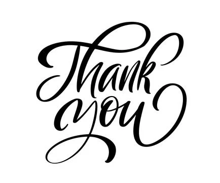 Hand drawn vintage vector text Thank you. Calligraphy lettering illustration for Stock Illustration
