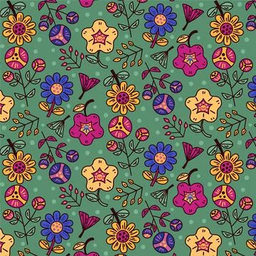 Hand drawn a/w colours pattern design Stock Illustration