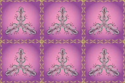 Hand drawn wallpaper seamless pattern. Vintage background. Scribble, sketch, doo イラスト素材