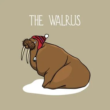 Hand drawn walrus Stock Illustration