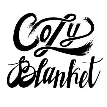Hand drawn warm blanket lettering. Vector illustration. Coverlet with lettering Stock Illustration