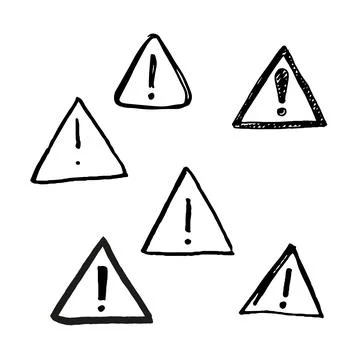 Hand drawn warning symbol triangle doodle Stock Illustration