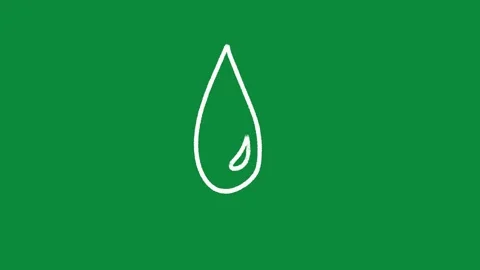 Hand Drawn Water Drop Animation Green Screen Liquid Drip Doodle Motion Graphic Stockbeeldmateriaal 334608505