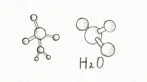 Hand Drawn Water Molecule H2O Illustration Stock Footage 336269857
