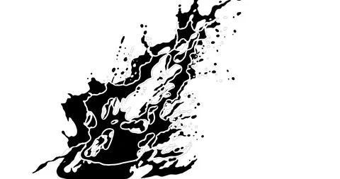 Hand Drawn Water Splash FX 07 Stock Footage 122809671