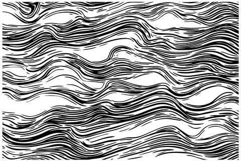 Hand drawn water texture engraved. Ink pattern vector illustration. Stock Illustration