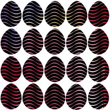 Hand drawn watercolor pattern with Easter eggs. Stock Illustration