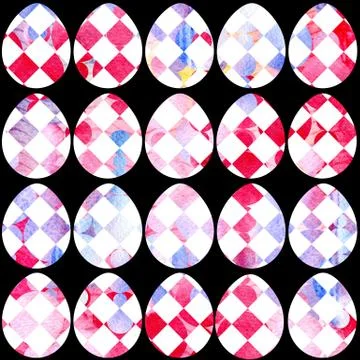Hand drawn watercolor pattern with Easter eggs. Stock-Illustration