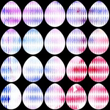 Hand drawn watercolor pattern with Easter eggs. Illustrazione stock