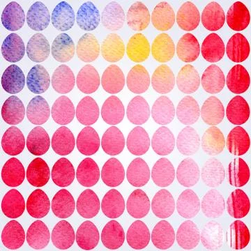 Hand drawn watercolor pattern with Easter eggs. Stock-Illustration