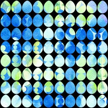 Hand drawn watercolor pattern with Easter eggs. Stockillustratie