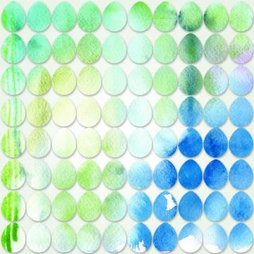 Hand drawn watercolor pattern with Easter eggs. Stock Illustration