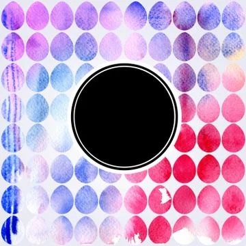 Hand drawn watercolor pattern with Easter eggs. Illustrazione stock