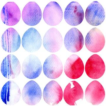 Hand drawn watercolor pattern with Easter eggs. Stockillustratie