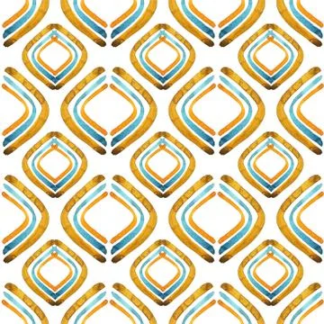 Hand drawn watercolor seamless pattern background. Isolated on white background Stock Illustration