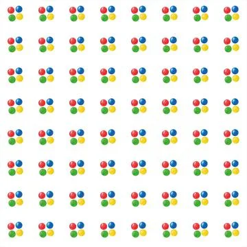 Hand drawn watercolor seamless pattern on white background with color balls Stock Illustration