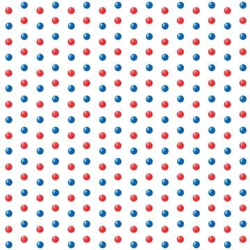 Hand drawn watercolor seamless pattern on white background with red and blue Stock Illustration