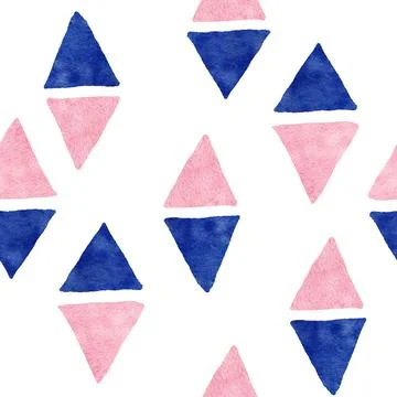 Hand drawn watercolor seamless pattern with navy blush boho elements. Bohemian Stock Illustration