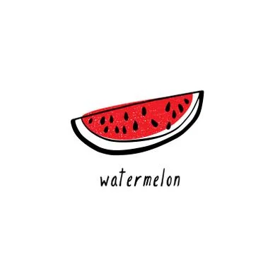 Hand drawn watermelon Stock Illustration