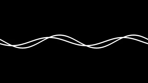 Hand drawn wave line animation on black background Stock Footage 203218742