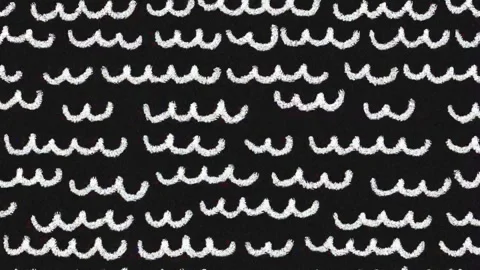 Hand Drawn Wave Pattern Glitch Overlay - Abstract Organic Lines Loop Texture Video stock 332073074