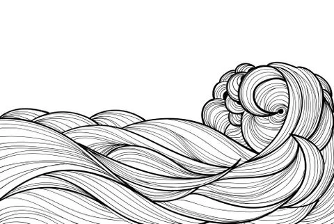 Hand drawn waves Stock Illustration