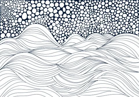 Hand drawn waves Illustrazione stock