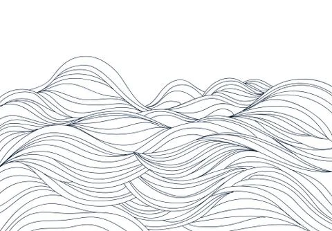 Hand drawn waves Stock Illustration